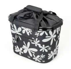BlueBird Cykelkurv/taske Med Klikbeslag Sort Blomst