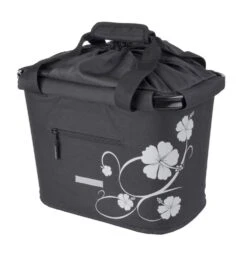 BlueBird Cykelkurv/taske Med Klikbeslag Sort Hibiscus