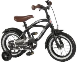 Volare Black Cruiser 12" Drengecykel Med Støttehjul