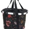 Klickfix Bikebasket Sort Med Blomstermotiv